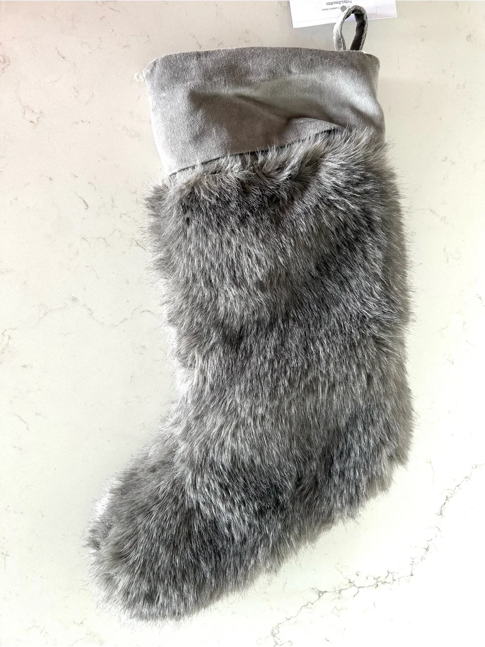 NWOT Pottery Barn Faux Mink Grey Stockings
